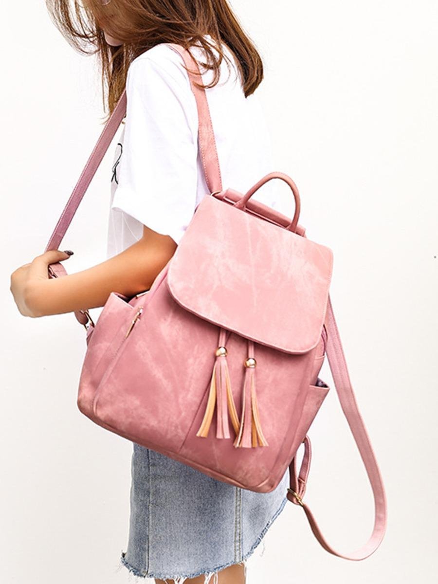 shestar wholesale fringe decor leather backpack with purse bag